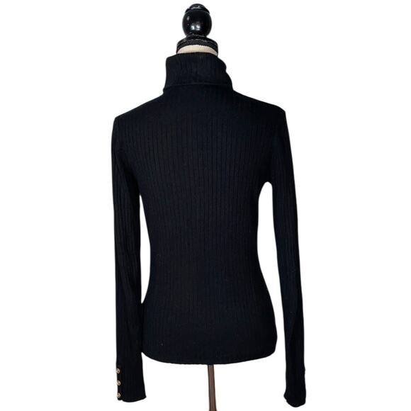 J. McLaughlin Arlette Black Ribbed Turtleneck Top    Size: M - Picture 6 of 7